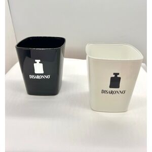 Disaronno Amaretto Rocks Glasses Set of 2 Black & White Square Tumblers Barware